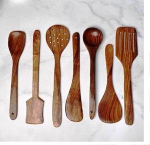 Dark Acacia Utensilios de cocina Juego de 6 piezas SERVIDOR DE ENSALADA DE MADERA JUEGO DE 2 HECHO A MANO ÚNICO KETCHENWAR - Product Image 6