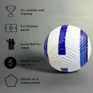 Balón de Fútbol de la Premier League, Azul y Morado, Tamaño 5, Estilo de Entrenamiento, con Cámara de Goma Clásica, Empacado en Caja - Product Image 2