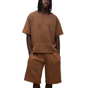 T-shirt personnalisé délavé à l'acide, effet usé, en coton biologique respirant, style urbain durable, personnalisation OEM - Product Image 1