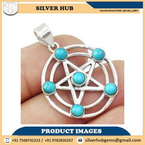 Turquoise Naturel Gemme Semi-Précieuse 925 Pendentif En Argent Sterling Pierre De Guérison Pendentif À Charme En Argent - Product Image 4