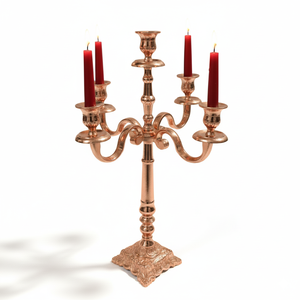 Grand candélabre en cuivre aluminium pièce maîtresse de mariage hauteur et élégance à l'événement décoration de table usine fournisseur en gros - Product Image 1