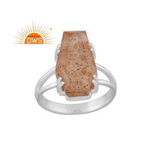 Último diseño de plata esterlina fina Doublet Sunstone Crystal Gemstone Split Band Ring Custom Jewelry Manufacturer - Product Image 1
