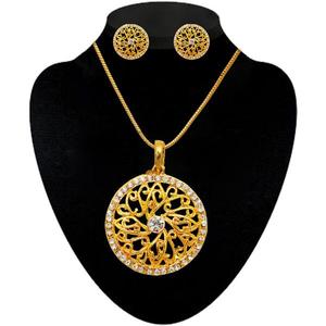 ชุดเครื่องประดับ kriaa จี้ชุบทองพร้อม2102006หินออสเตรียสีขาว - Product Image 1