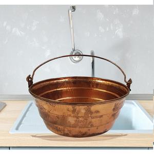 Antique Finish Hammered Solid Copper Sink or Basin Vessel Aged & Weathered Undermount for Rustic Luxury Projects Portable. - Product Image 1