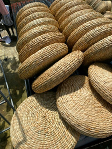 Cojín de jacinto de agua natural, cojín de Taburete hecho a mano natural otomano de jacinto de agua ecológico para sala de estar o Patio - Product Image 2