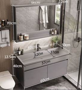 Luxury Modern Lacquer Finish Waterproof Bathroom Cabinet <b>Set</b> Integrated Ceramic Basin Smart <b>Mirror</b> Bath Vanity for - Product Image 5