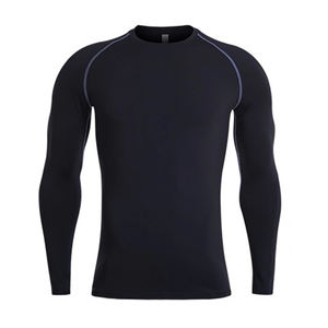 Venta al por mayor compresión gimnasio hombres ropa deportiva deportes correr ropa deportiva camisas de compresión hombres Fitness secado rápido - Product Image 3
