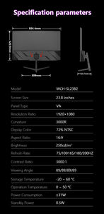 Offre Spéciale 23.8 pouces 180Hz moniteur de jeu incurvé Ultra mince lunette écran LED <span class=keywords><strong>Full</strong></span> <span class=keywords><strong>HD</strong></span> pour <span class=keywords><strong>PC</strong></span> <span class=keywords><strong>Gamer</strong></span> écran de bureau - Product Image 6