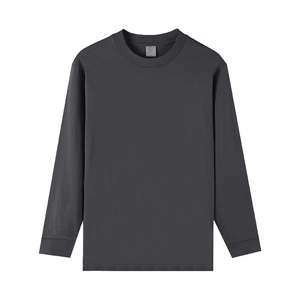 Prix surprise Chemise décontractée du fabricant T-shirt à manches longues vierge T-shirt en tricot à col rond de 260 grammes T-shirt surdimensionné pour hommes - Product Image 1