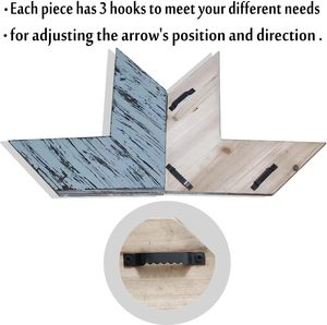 Décoration murale de flèche en bois pour salon Chevron Art mural pour ferme Ensemble décoratif de 3 flèches Cadeau de pendaison de crémaillère 9X9X0.7Inch - Product Image 3