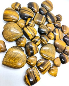 Venta al por mayor de piedras preciosas de ojo de tigre amarillo cortadas en corazón, 20mm, 60mm, piedras naturales pulidas, lotes a granel personalizados disponibles-curación en forma de corazón - Product Image 6