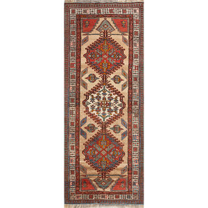 Aalam Beige & <b>Brown</b> Hand Knotted <b>Wool</b> Rugs Geometric Pattern for Home-Jaipur Rugs US-Paem-280 - Product Image 1