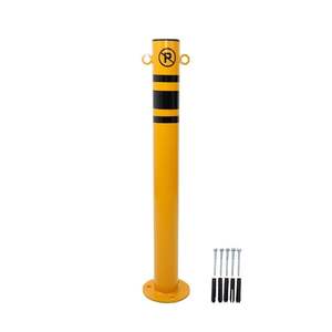 3-Piece 75 cm Fixed Metal <b>Pole</b> Set with Ears Metal Bollard Traffic Barriers - Product Image 5