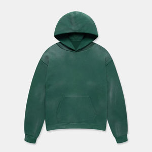 Sudadera con Capucha de Algodón de Alta Calidad para Hombre, Sudadera Holgada con Efecto Desgastado por el Sol para Invierno, Venta al por Mayor a Bajo Precio de Fábrica de Ropa - Product Image 1