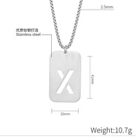 À la mode creux lettre initiale nom collier argent acier inoxydable 26 Alphabet pendentif collier pour hommes femmes bijoux
