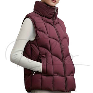 Chaleco Acolchado con Cierre para Mujer, de Alta Calidad, Ecológico, Informal de Invierno, de Algodón Transpirable, Ligero, Moderno, con Cuello Alto, Color Sólido - Product Image 3