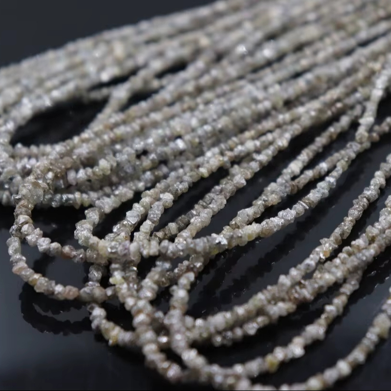 Natural Uncut White Raw Diamond Beads