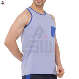 เสื้อกล้ามผ้าคอตตอนถักสำหรับผู้ชายผ้าใยไผ่แห้งเร็วระบายอากาศได้ดีสีพื้น - Product Image 2