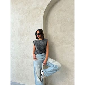 Blusa de Punto 100% Algodón con Detalles de Piedras para Mujer, Marca TOPSHOW - Paquete al por Mayor, Color Negro Sólido, Tallas S-M-L Disponibles - Product Image 2