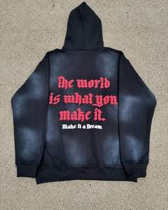 Ensemble de survêtement de sororité grecque personnalisé noir rouge à capuche et jogging, tenue Streetwear avec lettres gothiques, mode en gros - Product Image 4