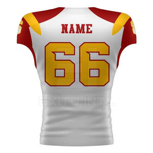 Maillot de football américain OEM en gros, manches courtes, transfert thermique, maille respirante, nom et numéro personnalisés, uniforme d'équipe pour hommes, jeunes et professionnels - Product Image 2