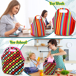 Sac à déjeuner isotherme en néoprène, sac fourre-tout réutilisable avec fermeture éclair pour les voyages en plein air, les pique-niques, le bureau - Product Image 4