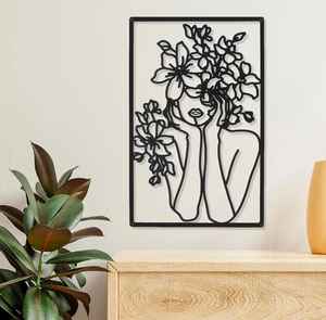 Decoración de Pared de Metal con Diseño de Líneas Minimalistas Modernas, Adhesivo, Decoración Geométrica Popular para Mujeres, Arte de Pared Navideño para el Hogar - Product Image 5