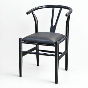 Chaise de salle à manger contemporaine en bois de caoutchouc avec siège rembourré et design léger - GCF206 - Product Image 1