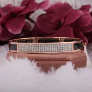 NOIR 925 ARGENT, 10K/14K/18K Or Rose HipHop Mode Hommes Bracelet/ Moissanite Diamant Luxueux Bracelet Cadeau D'anniversaire