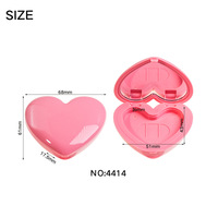 Palette de maquillage vide en plastique en forme de cœur avec miroir, emballage cosmétique vide pour fards à paupières et blush, supporte la personnalisation du logo OEM ODM