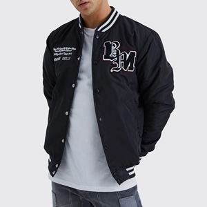 Veste universitaire directe du fabricant avec manches en cuir, vêtements d'extérieur élégants inspirés des lettres, pour hommes et femmes, vente en gros OEM - Product Image 1