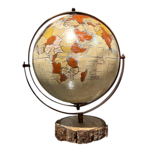 Decoración de globo terráqueo de bronce antiguo Metal fuerte con acabado Vintage para decoración de geografía temática histórica o Global - Product Image 3