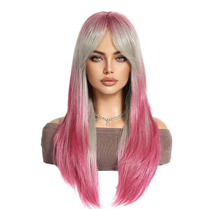 Autumn-DWY Glueless Synthetic <b>Wig</b> Natural Wavy Layer Cut with Adjustable Cap Size Transparent <b>Lace</b> Color - Product Image 4