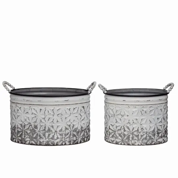 Thuis Potten Metalen Pot Planter Emmer Metalen Pot Planter Voor Interieur Zeer Goede Kwaliteit Aangepaste Logo Planter Met Handgrepen