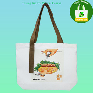 กระเป๋าผ้าแคนวาส Truong Gia ขนาด 38x33x10 ซม. กระเป๋าช้อปปิ้งสไตล์พื้นเมือง สายสะพายหลากสี - Product Image 1