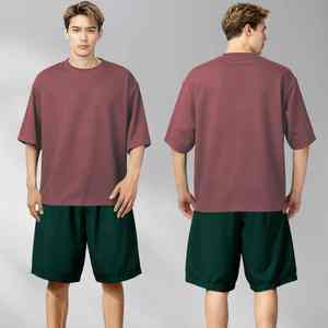 เสื้อยืดคอกลมทรงปกติ ผ้าแคนวาสหนา 230-320 แกรม ตัดเย็บแบบไหล่ตก 100% ผ้าฝ้าย พิมพ์ลายดิจิทัล สำหรับผู้ชาย ODM - Product Image 2