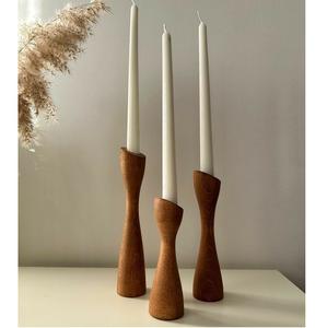 ชุดเทียนไม้3ชิ้นสำหรับตกแต่งบ้านของขวัญวันคริสต์มาสเชิงเทียนออกแบบโลโก้ได้ตามที่ต้องการ - Product Image 1