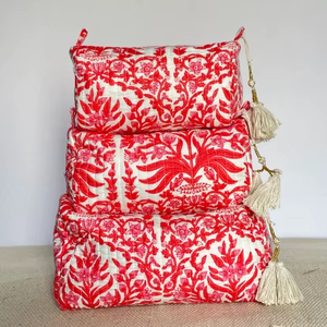 Bông Hoa In Túi Vệ Sinh Cá Nhân Lớn Ấn Độ Bông Vải <span class=keywords><strong>Nylon</strong></span> Du Lịch Trang Điểm Túi Thời Trang Mỹ Phẩm Túi Và Các Trường Hợp - Product Image 1