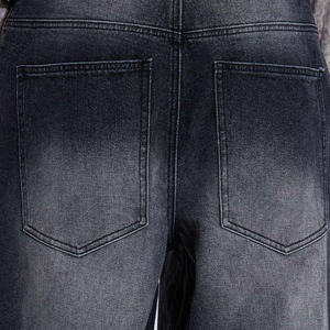 New Antique Wash Slim <b>Flare</b> Rigid PU Biker Rip and Repair Denim <b>Jeans</b> for <b>Men</b> Stylish Stacked Black Distressed Denim <b>Jeans</b> - Product Image 6