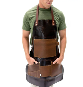 Professional Manufactures Custom Logo <b>Men</b> High Quality Leather Welding <b>Aprons</b> Hot Sale New Model Welding <b>Aprons</b> - Product Image 4