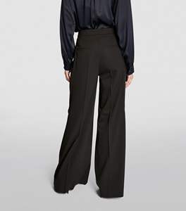 <b>Women</b> Custom Collection Black Color Fashionable Trendy Embroidery Logo Causal Oversized Wide Leg Tailored <b>Trousers</b> For <b>Women's</b> - Product Image 6