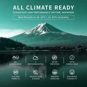 Colle d'extension de cils All Climate Pro Liquide étanche à l'huile Séchage rapide <0.5s Monomère 99.8% Japon gratuit HQ COSMILA Vegan - Product Image 5