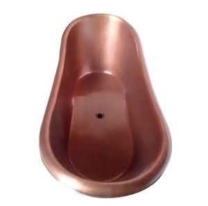 Meilleure vente Design moderne mexicain autoportante baignoire brillante en cuivre martelé nickelé poli patine Double pantoufle pied-de-griffe - Product Image 3