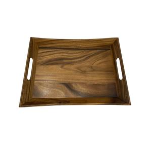 Plateau de service en bois imbriqué fait à la main de cinq pièces poignées décoratives pour organiser le petit déjeuner aliments plateau de canapé inspiré Design indien - Product Image 1