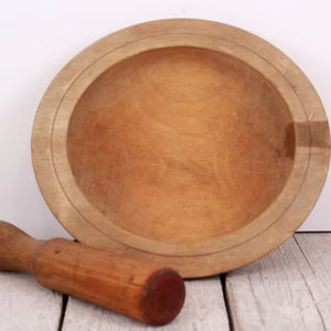 Juego de mortero y Maja de madera natural, molinillo de especias ecológico para cocinar saludablemente - Product Image 1