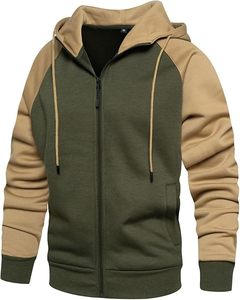 Sudadera con capucha de manga larga con cremallera y corte regular para hombre, ligera, transpirable, de secado rápido, sudadera de invierno personalizable, técnica teñida lisa - Product Image 4