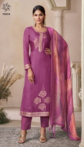 ชุดซัลวาร์ผ้าแจ็คการ์ดผ้ามัสลินวิสคอสลำลองพิมพ์ลายดิจิตัลผู้ผลิตแฟชั่นและผู้จำหน่ายจากอินเดีย - Product Image 3
