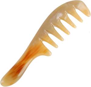 Peine de cuerno de búfalo Natural antiestático hecho a mano, regalo clásico compacto ecológico, peine de pelo de estilo de la Edad Media - Product Image 1