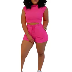 ชุดวอร์มออกกำลังกายสำหรับผู้หญิงชุด2ชิ้นเสื้อลำลองแขนสั้นมีฮู้ดสำหรับฤดูร้อนชุดฤดูร้อน - Product Image 5