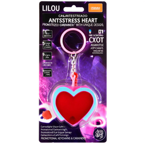 Portachiavi Antistress a Forma di Cuore Lilou, Gadget Promozionale Personalizzato con Design Unico e Moschettone - Product Image 3
